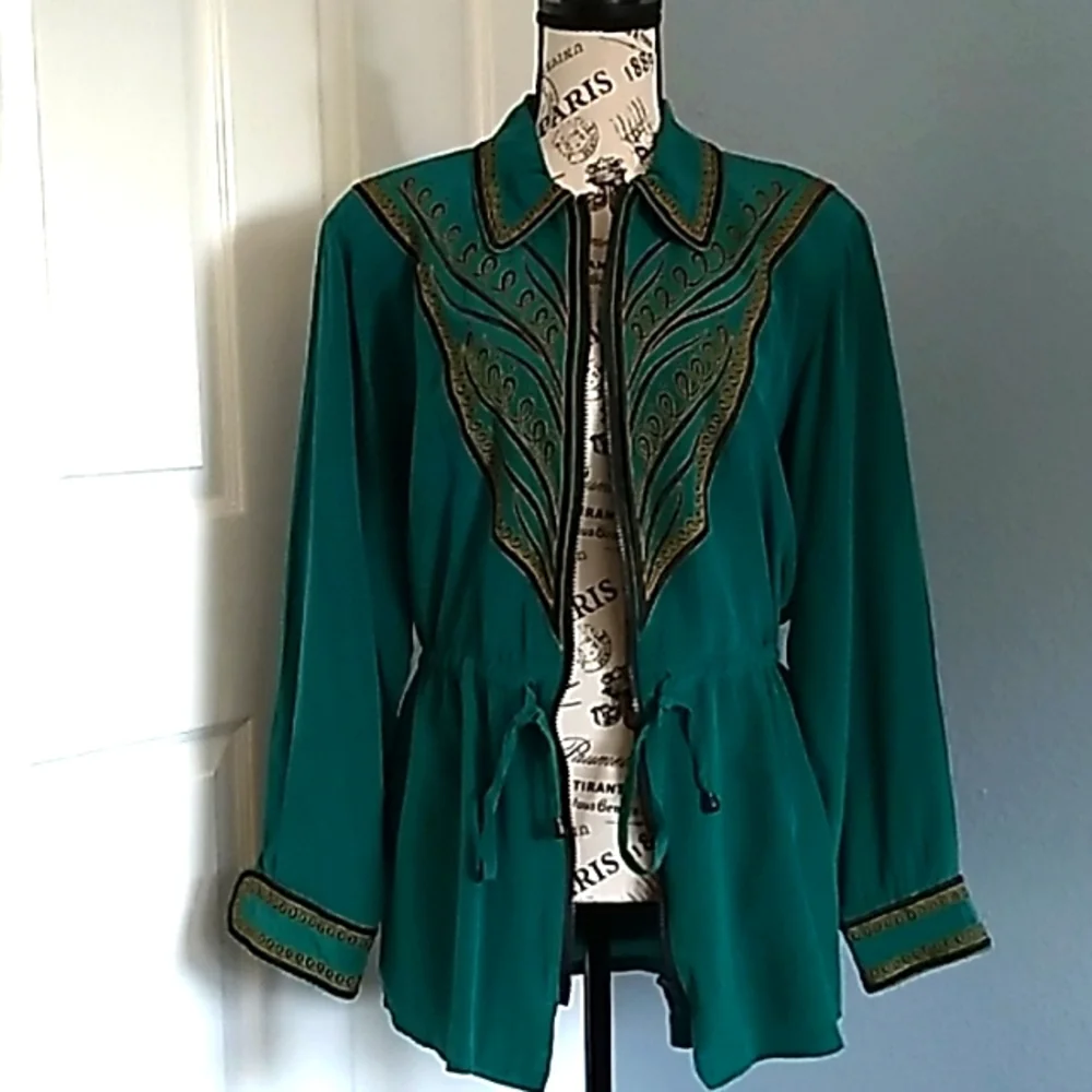 Bob Mackie Wearable Art Silk Jacket - Size S - Picture 1 of 8